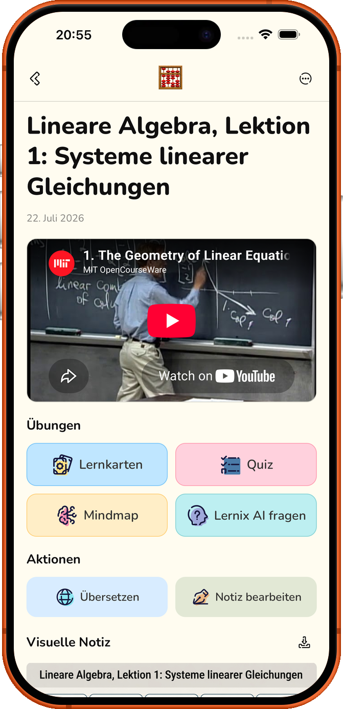 Sieh das große Ganze.
Beherrsche den Stoff.